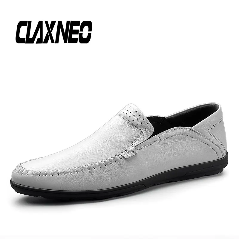 CLAXNEO/Мужская обувь из натуральной кожи мужские белые мокасины дышащие