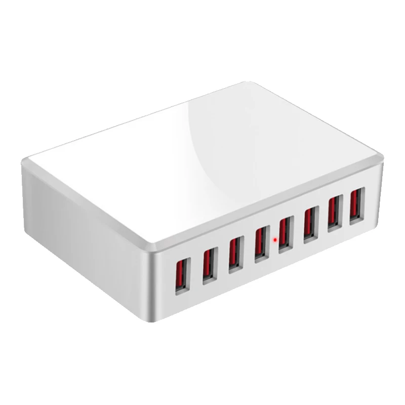 

NEW-8 Ports USB Charger 40W Portable USB Desktop Smart Charging Station Multi USB Device Power Adapter (UK Plug)