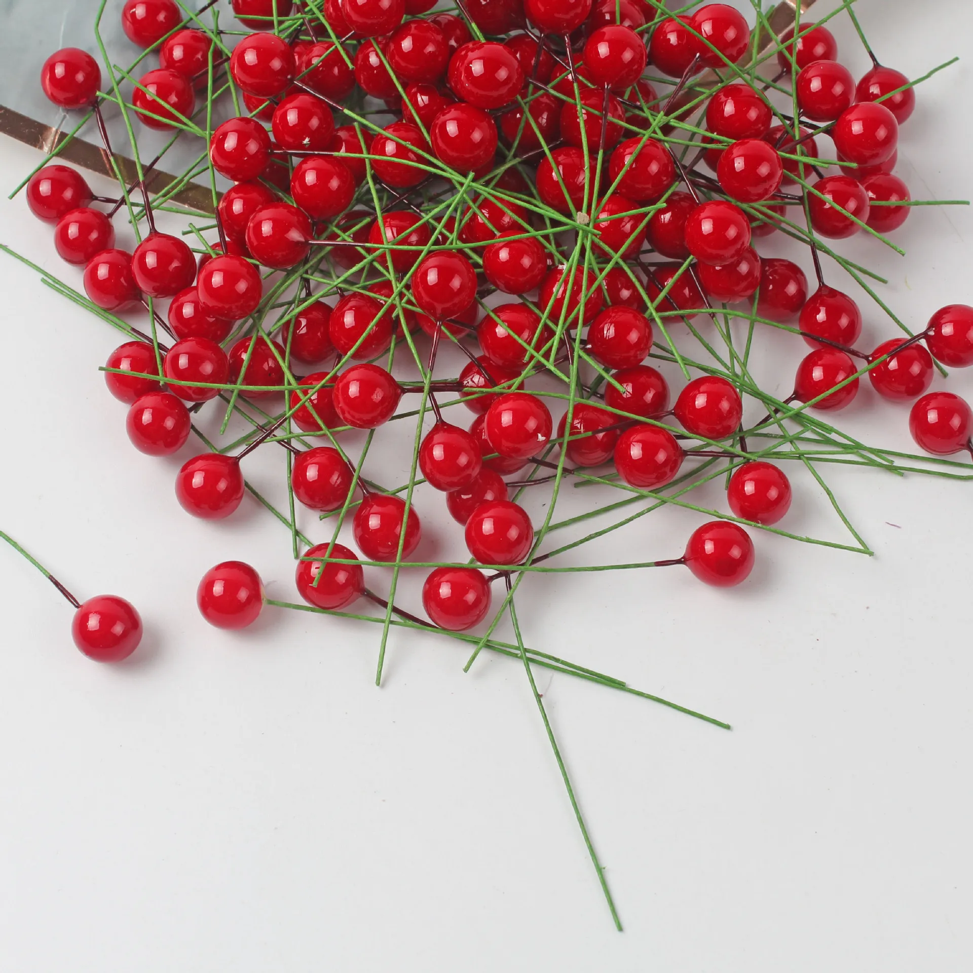 100 шт./упак. Искусственный Пена Красный Холли Берри Рождественский сделай сам для