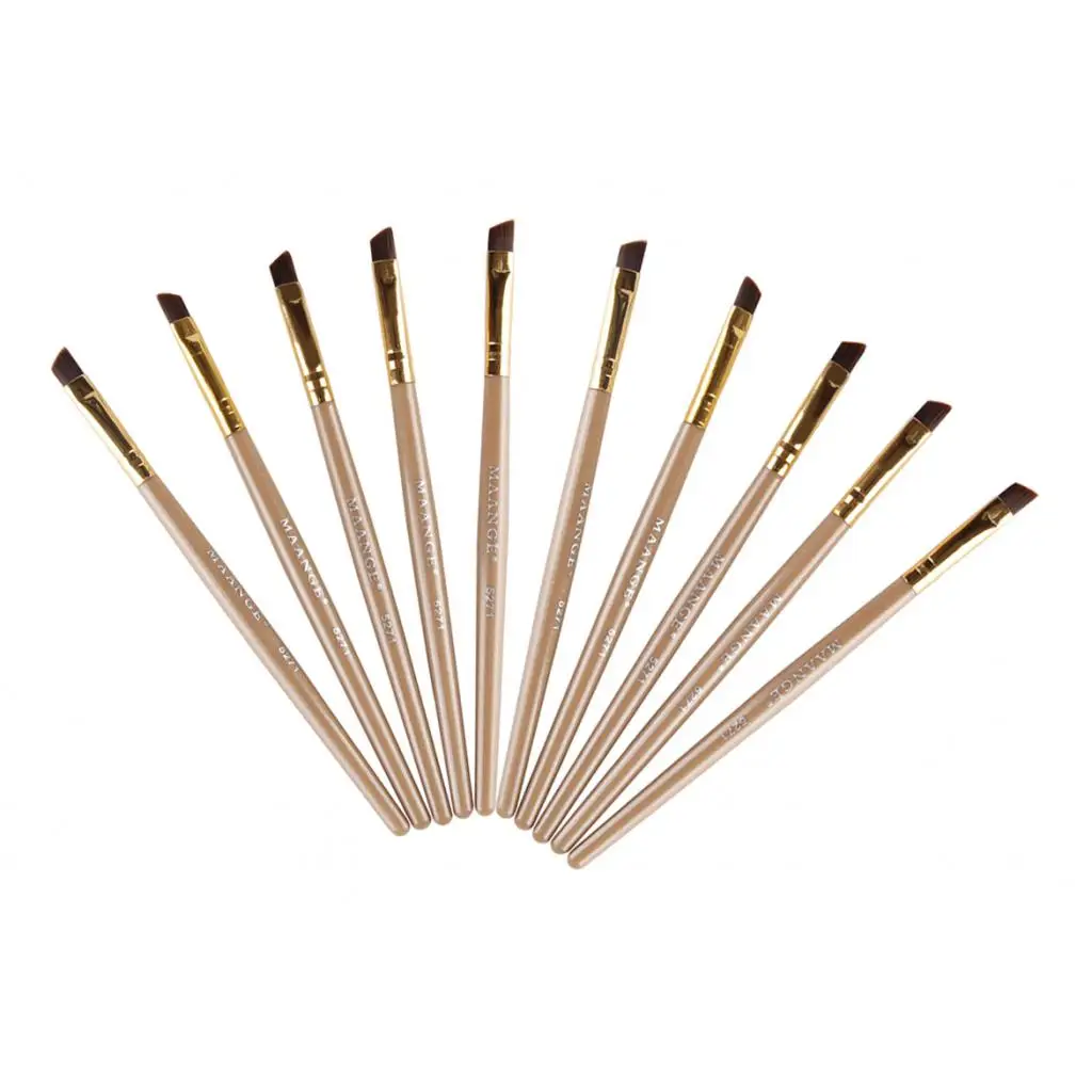 Набор кистей для формирования бровей с пластиковой ручкой 10 шт. | Красота и