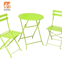 outdoor balcony folding steel bistro furniture sets patio 3 piece of foldable table and chairs