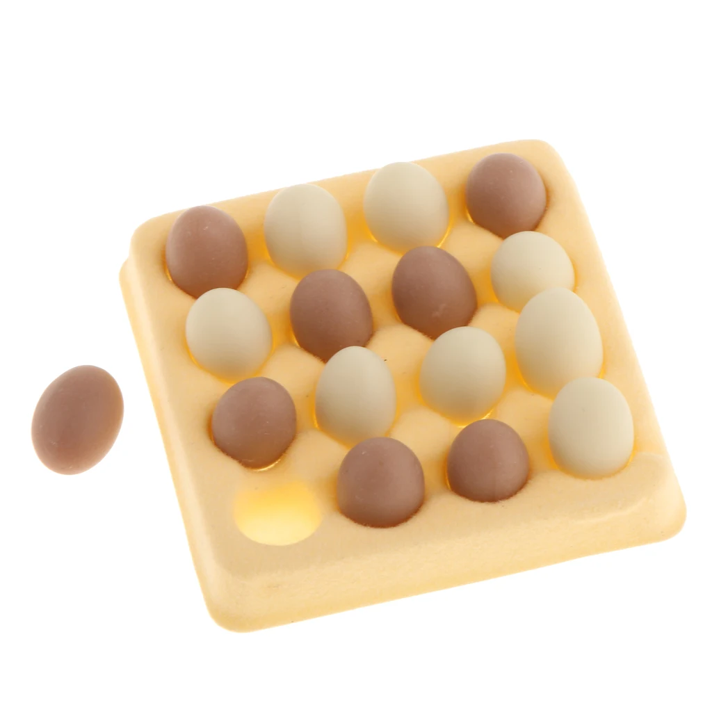 

1/12 Dollhouse Kitchen Eating Mini Chicken Eggs with Egg Holder Box Food