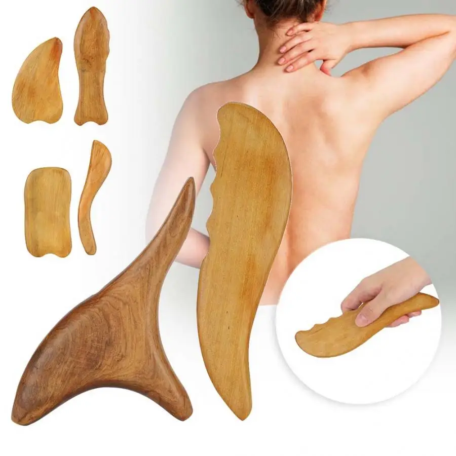 Деревянная соскабливающая доска для массажа лица шеи облегчения мышечной боли Gua