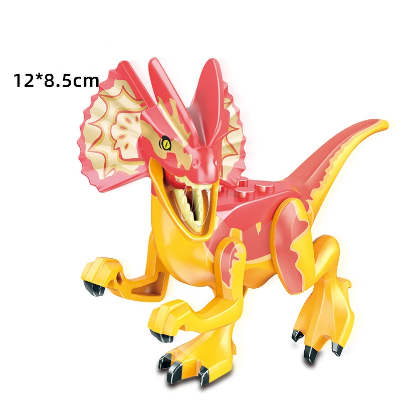 

Jurassic Dinosaurs Action Figures Tyrannosaurus Rex Wyvern Velociraptor Building Blocks Toys For Children Christmas Gifts