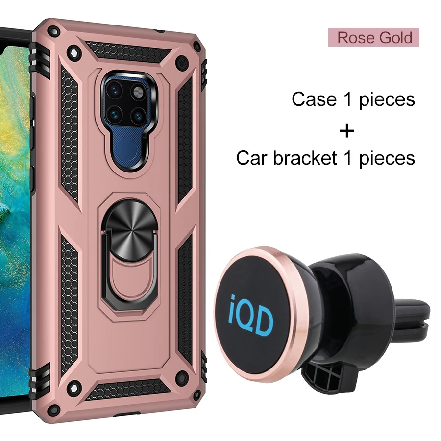 RoseGold(And Bracket IQD для huawei P20 lite чехол кольцо Кронштейн Автомобильный держатель телефона вращающийся металлический скрытый для huawei P30 mate 20 Lite P20 P30 Pro Чехол - Цвет: RoseGold(And Bracket