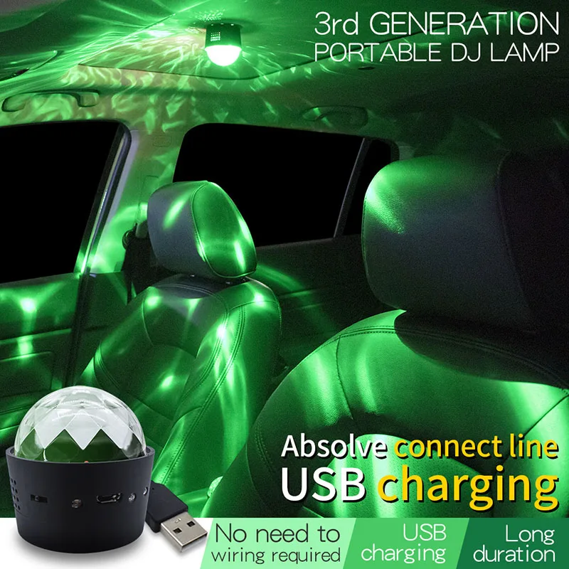 Decorative Lamp Car Lights LED DJ RGB Colorful Party Decoration Stage Effect Auto USB Recharge | Автомобили и мотоциклы