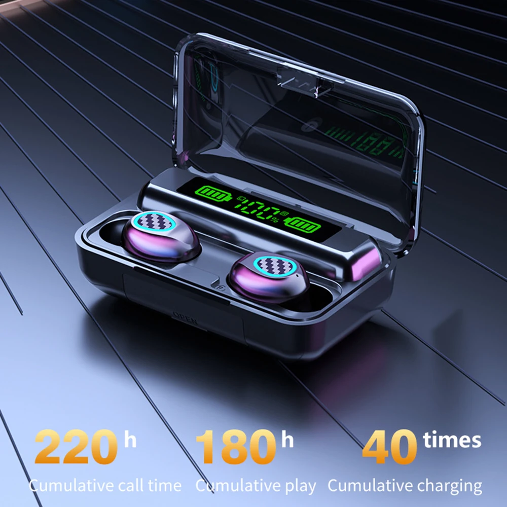 

Bluetooth Earphone Set R6 TWS Touch Wireless Earbuds 9D Stereo Subwoofer Noise Reduction Sports Headset for iOS Android