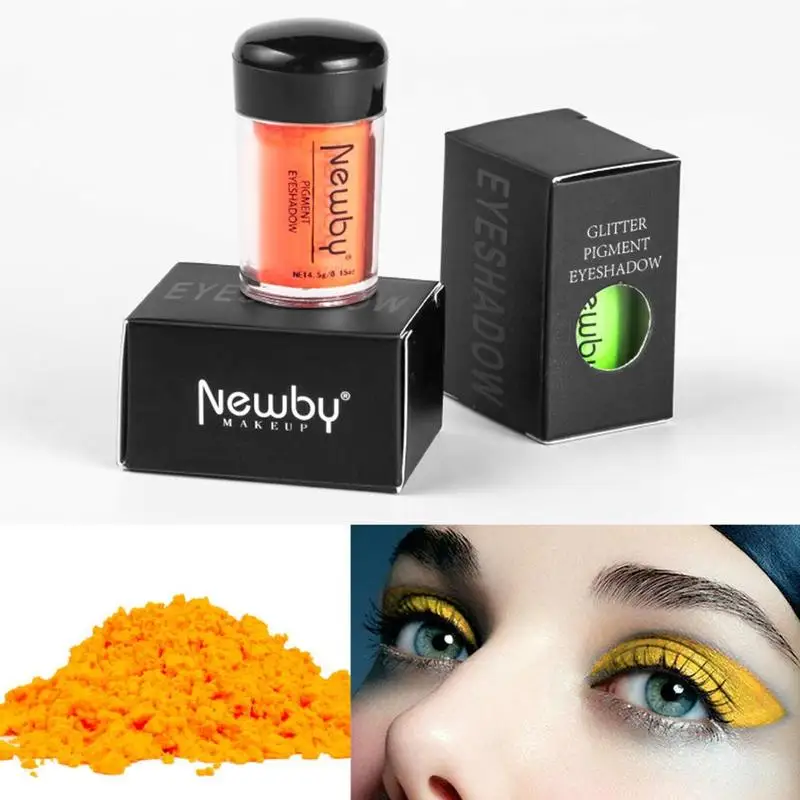 Неоновые тени для век 12 цветов с высоким пигментом Свободные Тени желтого