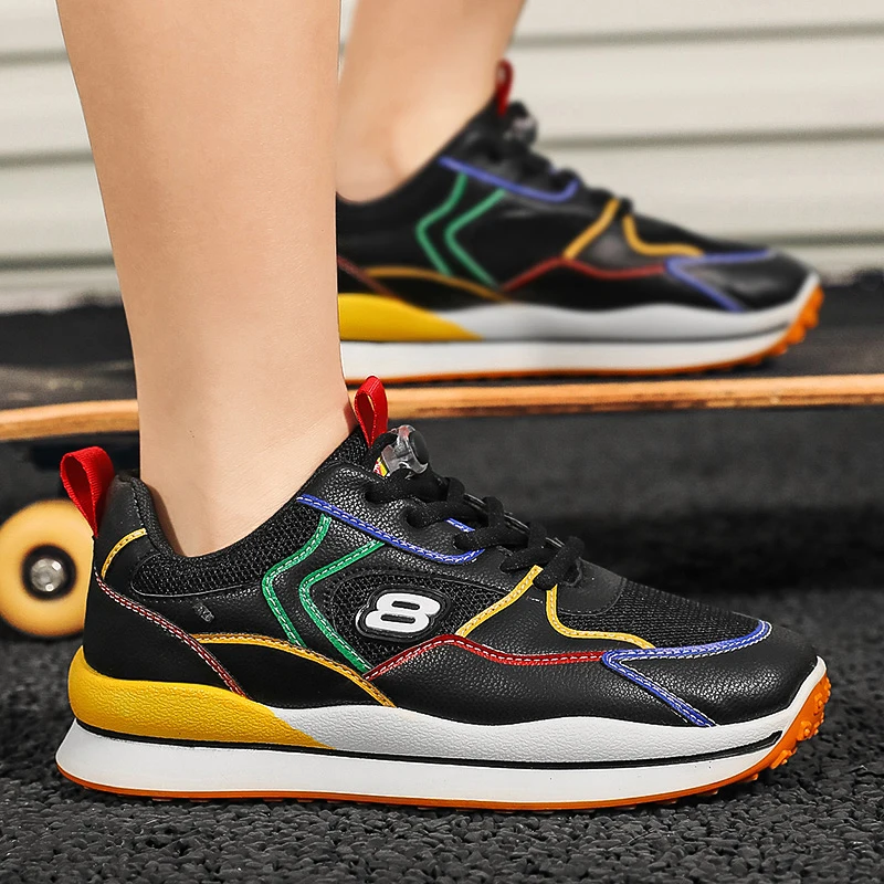 

Kids'running Shoe Explosive Style Middle School Children's Shoes Black and Yellow, White and Black, White and Yellow Comfortable