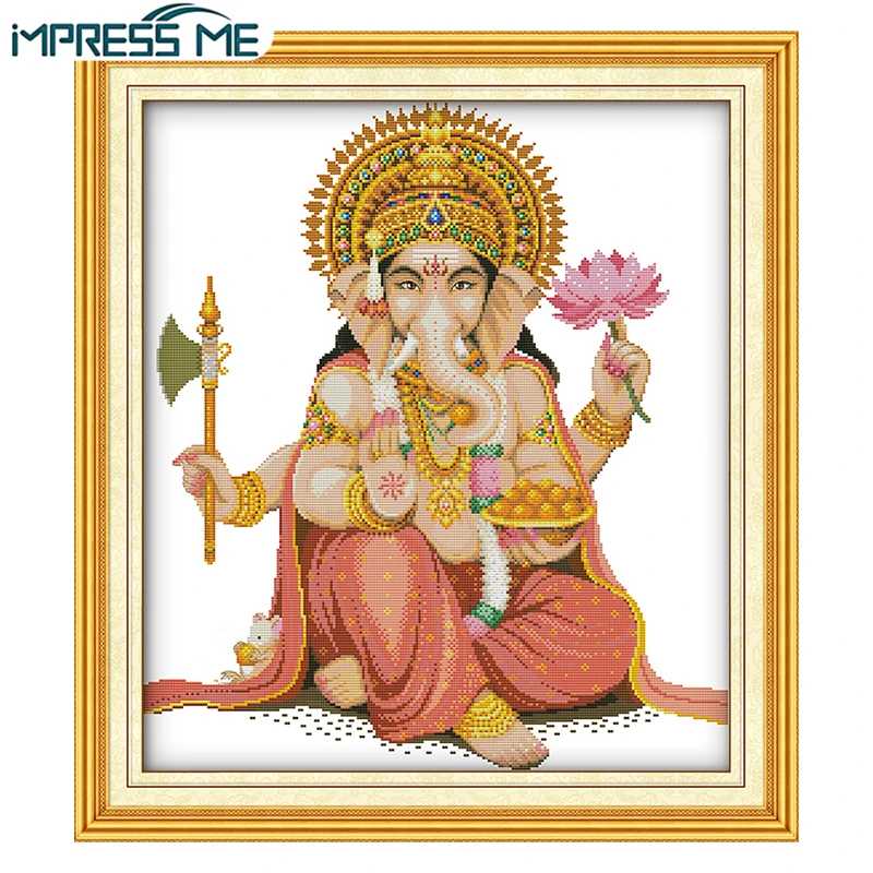 

Хлопковая вышивка крестиком IMPRESS ME в багажнике Kwan-yin Вышивка Набор для рукоделия вышивка крестиком для домашнего декора