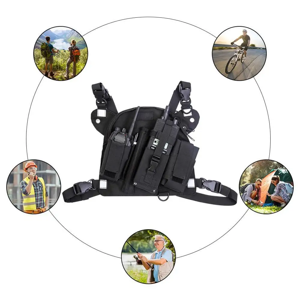 YiNiTone Chest Bag Vest Chest Rig Pouch bag Walkie Talkie Radio Chest Bag Pack For Baofeng UV-5R TYT wouxun Walkie Talkie