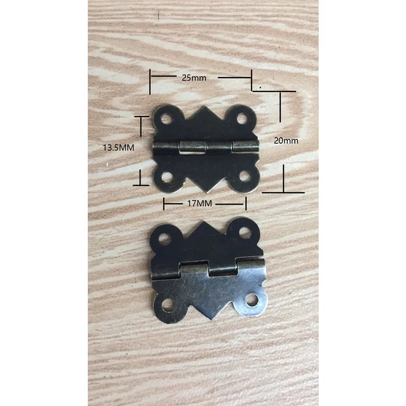 50 шт бронзовый тон металлический шарнир дверная петля шкафа 4 отверстия