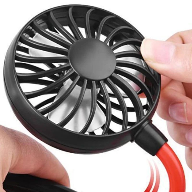 

USB portable fan cold fan hands free neck fan hanging rechargeable mini sports fan 3-speed adjustable neck dual fan Home Office