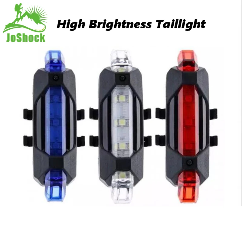 Joshock велосипед светильник светодиодный USB Стиль Перезаряжаемые хвост