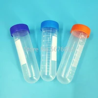 50pcslot 50ml round bottom plastic centrifuge tube with screw cap for kinds of laboratory experiments