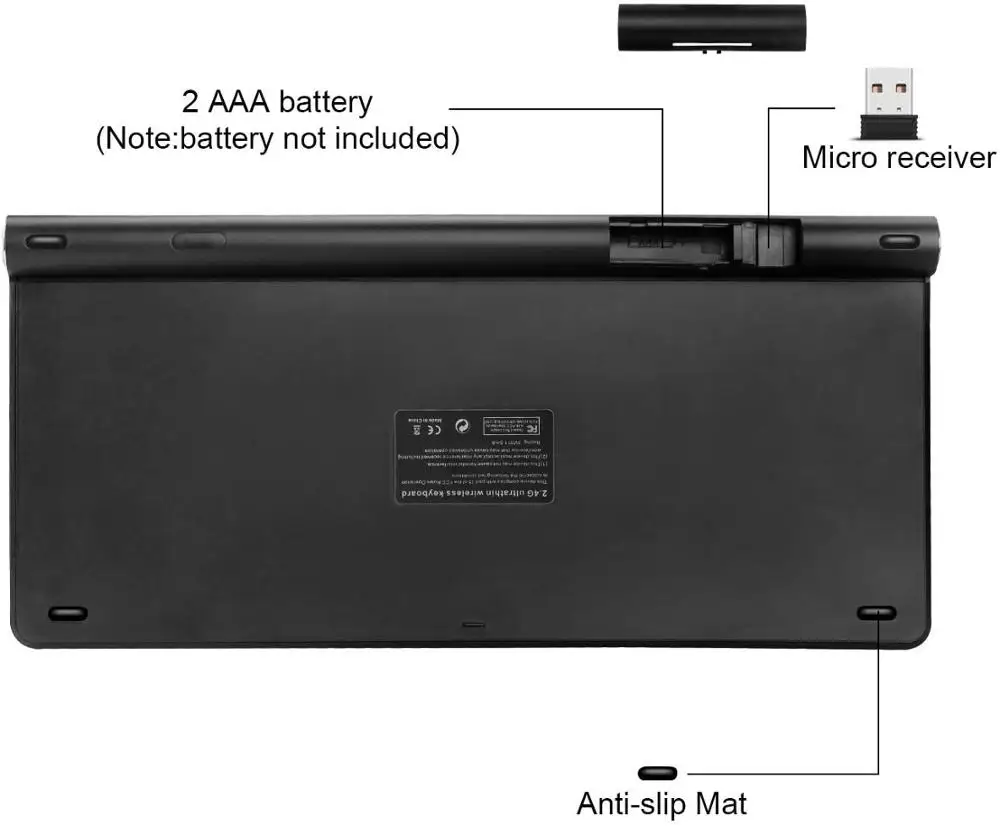 Беспроводная клавиатура 2 4G USB комплект беспроводной мыши мини ПК клавиатуры