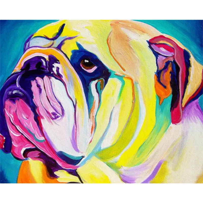 Мопс DIY картина маслом Краски ing по номерам Наборы с кисти акриловые краски