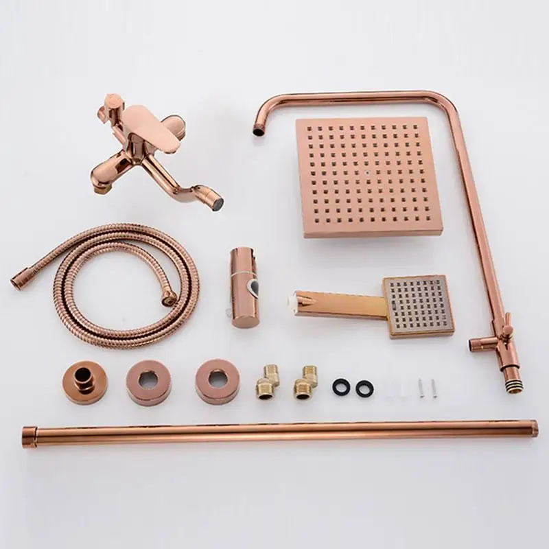 Настенный смеситель для душа кран водопад 8 дюймов 3 функции квадратная насадка