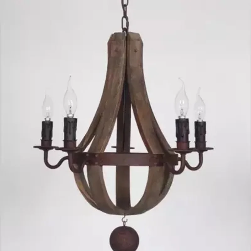 Американский кантри деревянные сельские E14 лампы диаметром 40 см/50 см/80 см люстры