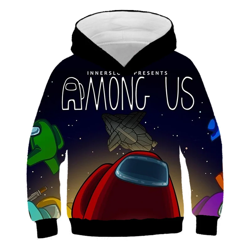 

3D Anime Cotton Print Among Us Hoodie Kids Cute Pattern Sweatshirt 2021 Cartoon Game Little Boy Clothes Toddler Children Unisex