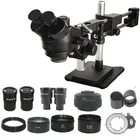 Тринокулярный стереомикроскоп, 144-180X, с двойным манипулятором, светодиодов, 0,7x 0,5x 2.0X, объектив, печатная плата, инструменты для ремонта