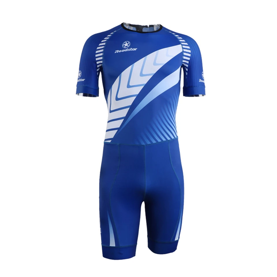 Профессиональный костюм для скоростного катания на коньках оригинальные синие