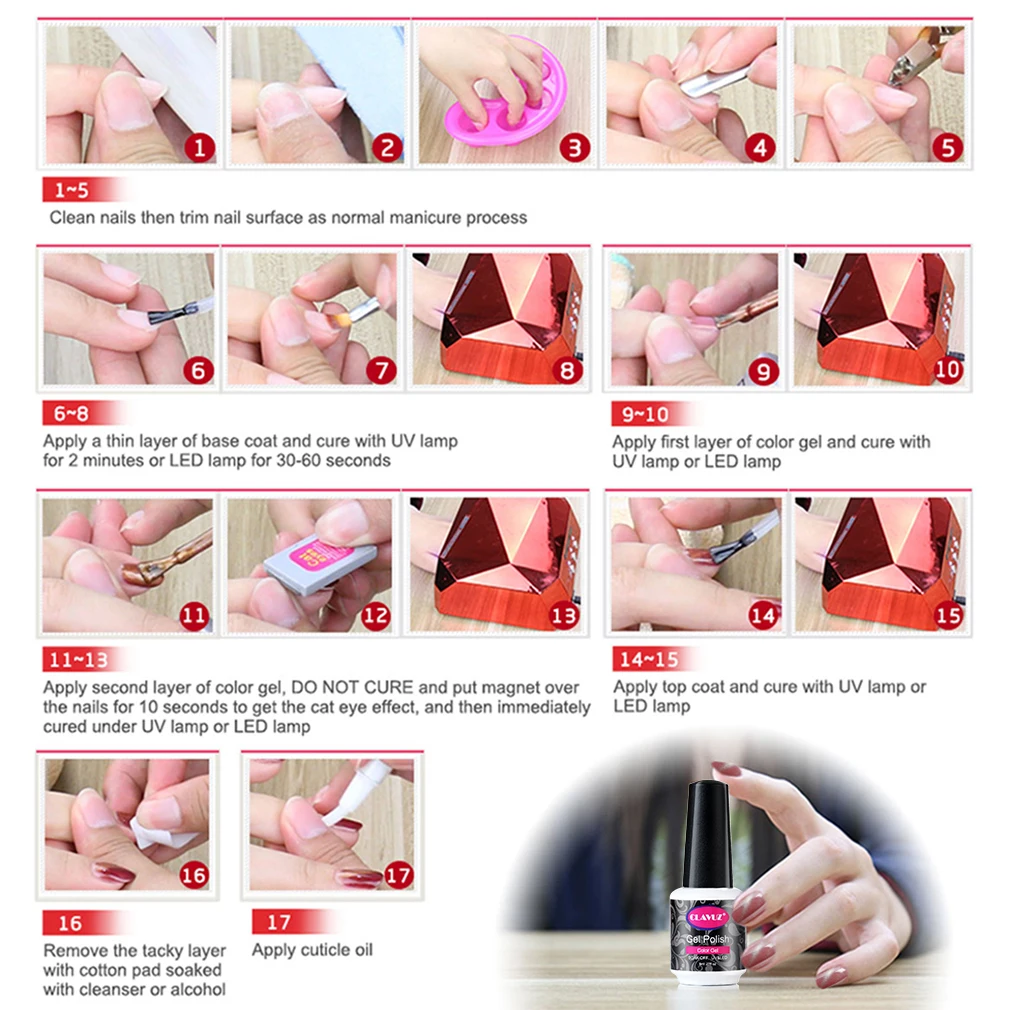 CLAVUZ 3D телесный розовый кошачий глаз Гель-лак Магнитный Гелевый лак для ногтей