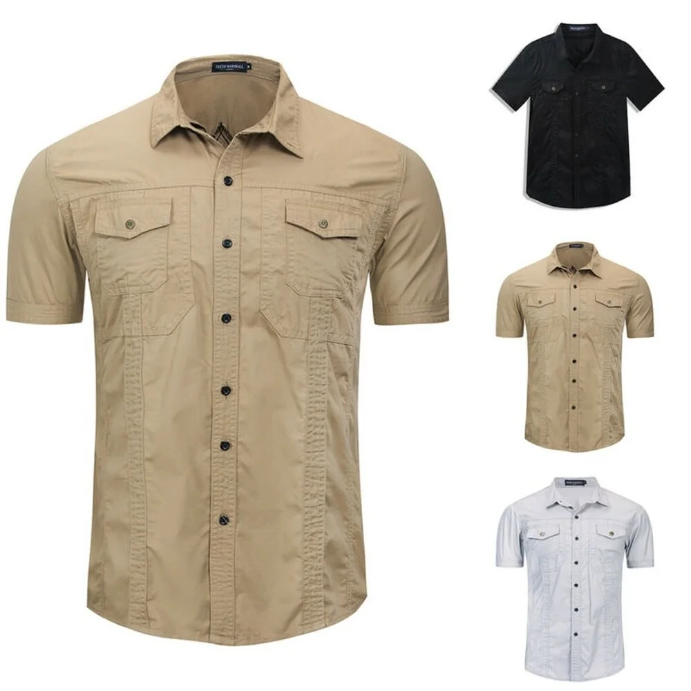

Mens Army Military Style T-Shirt Short Sleeve Casual Shirt Summer Blouse Tops