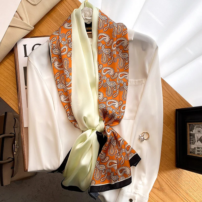 

Весенний шарф для женщин, Шелковый шейный платок, женский шейный платок, бандана, шарфы, шали, Пашмина, женский роскошный бренд