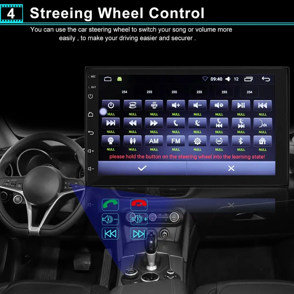 Android 2 Din Автомобильный Радио мультимедийный видео плеер Универсальный Авто