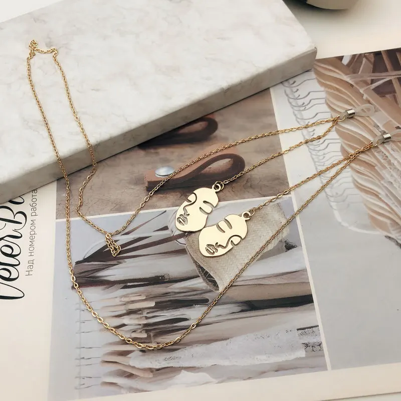 2020 уникальная подвеска для лица солнцезащитные очки ремешок ожерелье медный