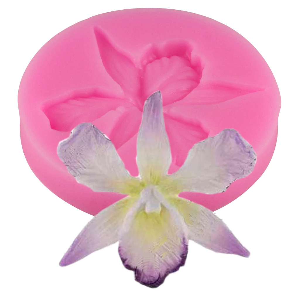 

Силиконовая форма, 3d Орхидея, цветок, тиснение, фотообои, кухонные принадлежности He