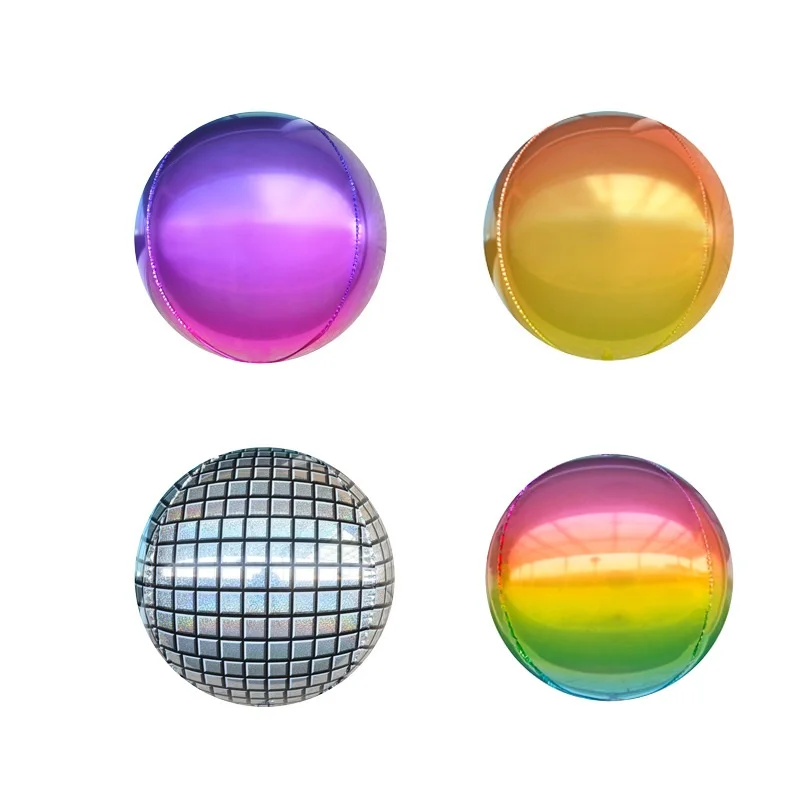 Воздушные шары 4D из фольги Радужный градиентный шар для дискотеки украшение