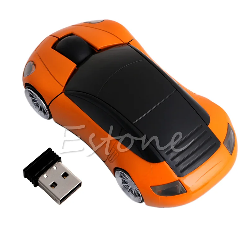 2 4G 1600DPI Мышь USB приемник беспроводной светодиодный светильник в форме автомобиля