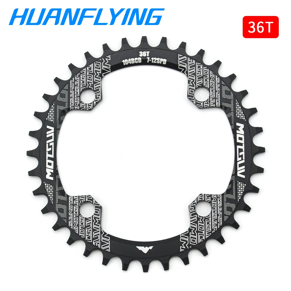 Black-36T Wuzei односкоростная система широкая узкая цепь BCD104 круглая 32t 34t 36t 38t для MTB 11s 10s 9s коленчатая цепь кольцо - Цвет: Black-36T