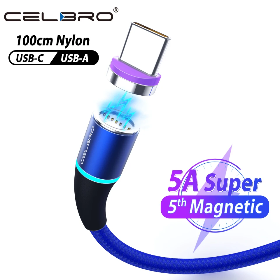Магнитный кабель 5A Micro Usb Type C Сверхбыстрая Зарядка для Samsung S20 Ultra Xiao Mi 10