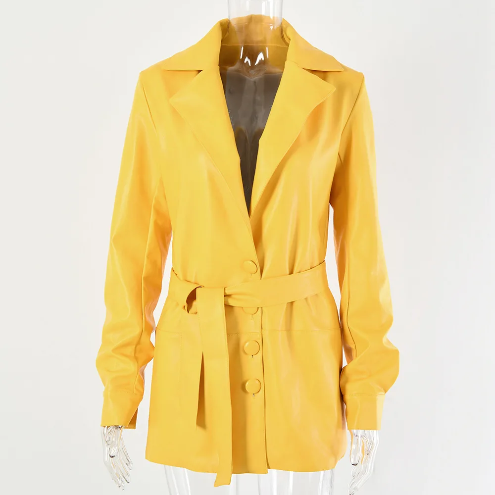 

Women Jacket Coat Whit Blet Fashion Streetwear Long Sleeve Female Winter Mid-length Motorcycle Leather Jacket Coat Women Clothes