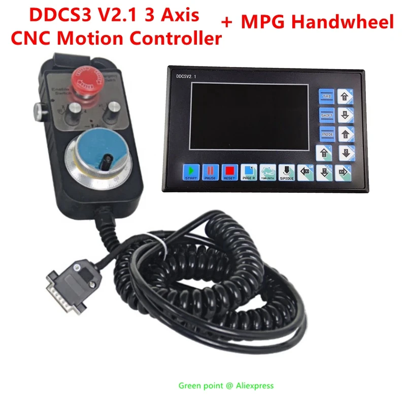 Простой продукт DDCS3 V2.1, 3-осевой Автономный/Автономный контроллер движения CNC и MPG ручное колесо с кнопкой E-stop для фрезерного станка