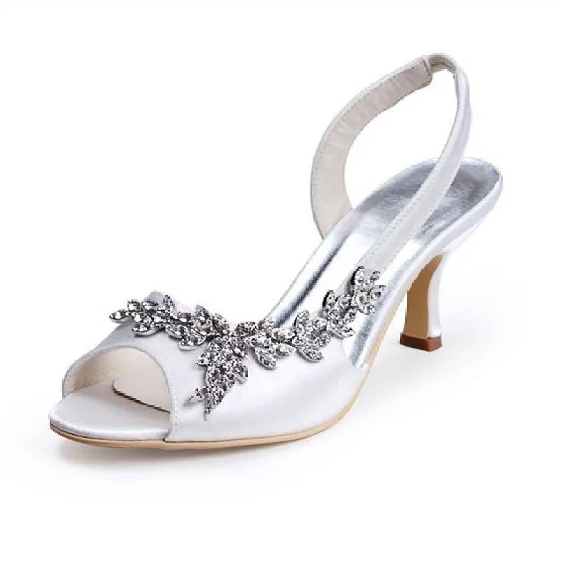 

Женские свадебные туфли стразы, шелковые туфли на шпильке с цепочкой, свадебные туфли, банкетное платье, большие размеры, лето