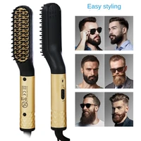 new beard straightener multifunctional hair comb brush electric quick heating hair straightening iron hair styling comb for men