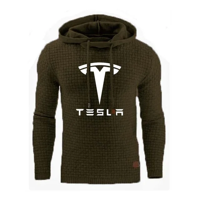 Мужские толстовки для Tesla с логотипом автомобиля весенне осенние мужские