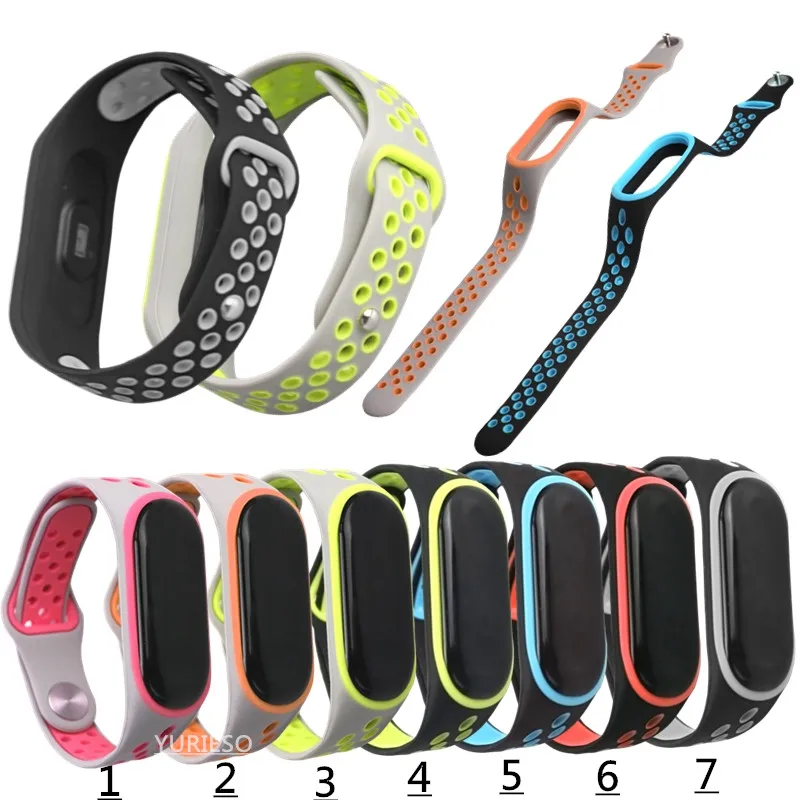 100 шт., ремешок для Xiaomi mi, 4 ремешка, силиконовый ремешок для mi Band 4 3, аксессуары, сменные разноцветные ремешки для браслетов