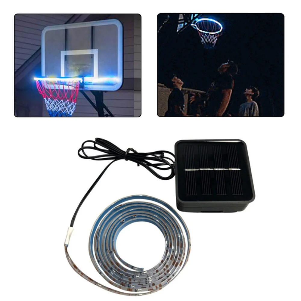 

LED Strip Light Basket Hoop Solar Power Playing At Night Lit Basketball Rim Attachment Helps You Shoot Hoops At Night LED Lamp