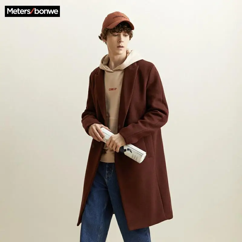 Metersbonwe Зимняя шерстяная куртка мужское высококачественное шерстяное Пальто