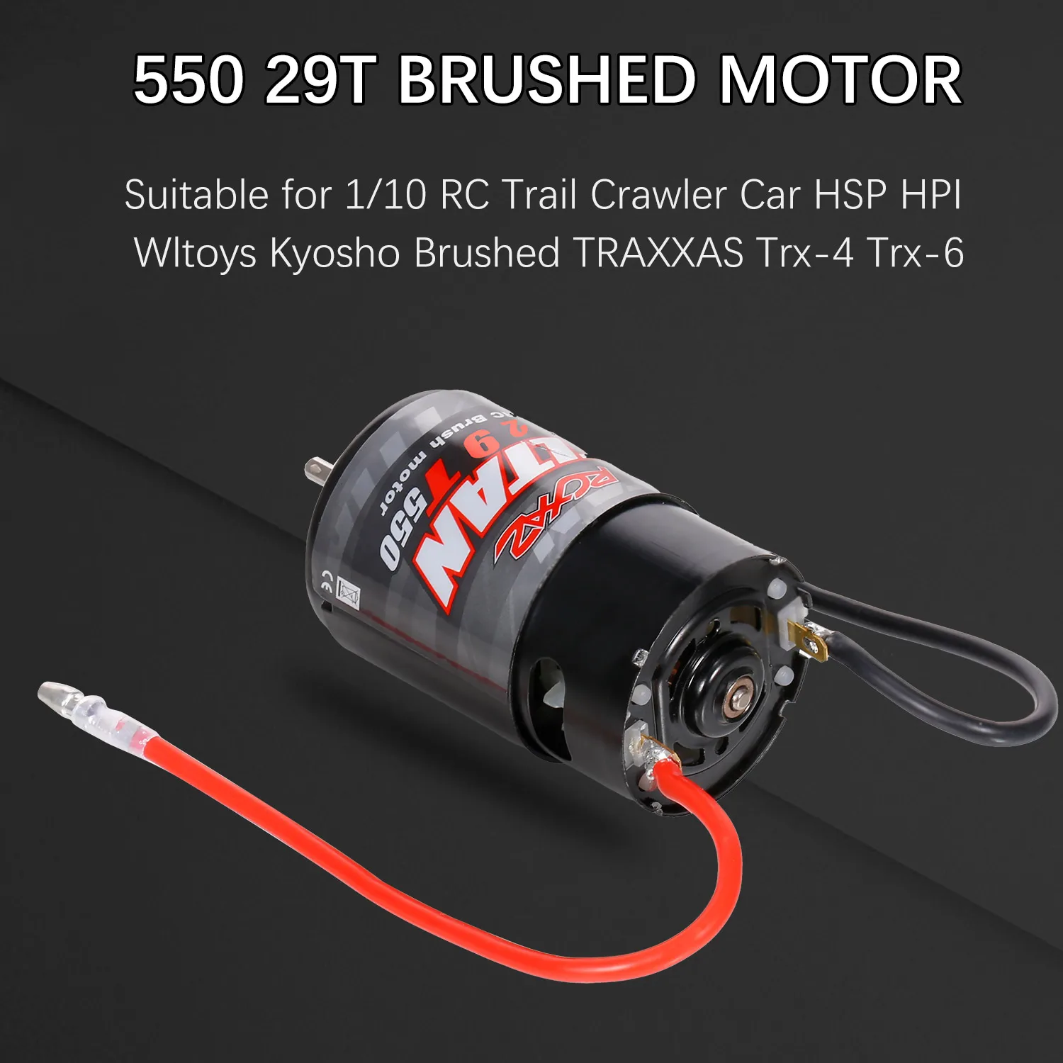 Щеточный двигатель 550 29T для гусеничного автомобиля 1/10 RC Trail HSP HPI Wltoys Kyosho щеточный