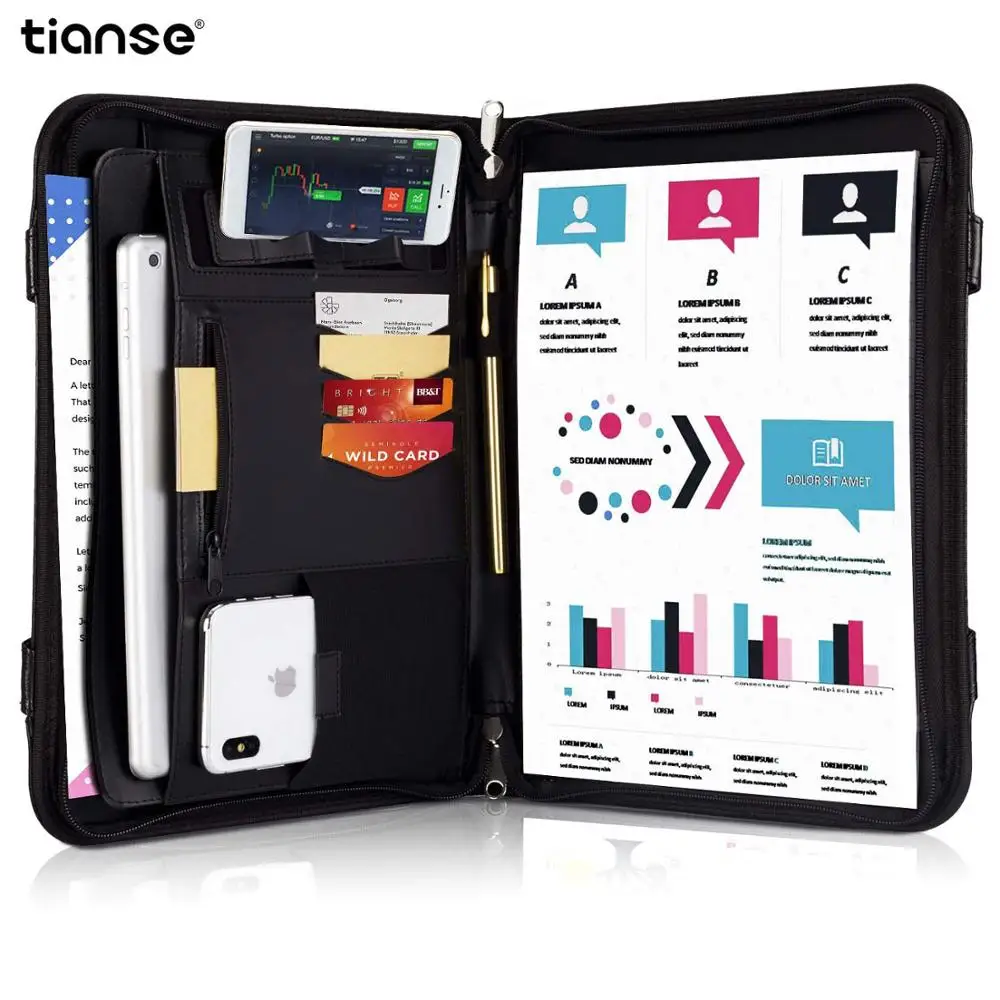 TIANSE A4 из искусственной кожи папка с калькулятором офисный органайзер для