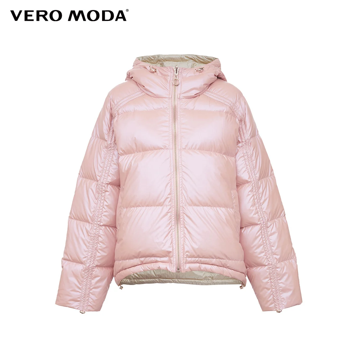 Vero Moda женский глянцевый тканевый Двусторонний пуховик с капюшоном | 319423524