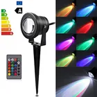 Цветная (RGB) 10 Вт светодиодный ландшафтного освещения Водонепроницаемый IP68 светодиодный освещение сада напольный светильник лужайки для открытый двор с вилкой пульт дистанционного управления