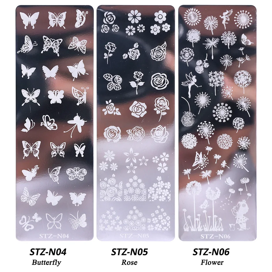 

Nail Stamping Plates Set Silicone Sponge Brush Polish Transfer Stencils Flower Geometry DIY Template for Nail Tool CHSTZN01-12-2