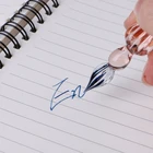 Винтажная стеклянная перьевая ручка, перьевая ручка с наполнителем и чернилами в подарочной коробке W8ED